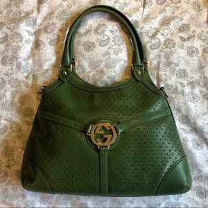 100% Authentic Green Gucci Reins Satchel